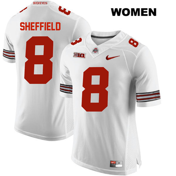 Ohio State Buckeyes Women's Kendall Sheffield #8 White Authentic Nike College NCAA Stitched Football Jersey NI19U77CP
